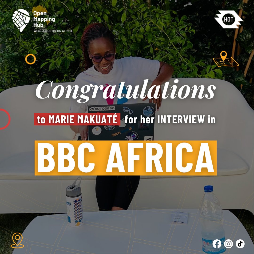 openmapping_wna's tweet photo. We are extremely proud of our Cameroonian scientist Marie Makuate for her captivating interview with BBC Africa!
Read the full article here : https://t.co/L3Qc4BoUm9 ! 😉
#OpenStreetMap #WNAH #HOT #TogetherForABrightFuture #bbcafrica https://t.co/PrZjHadgcb