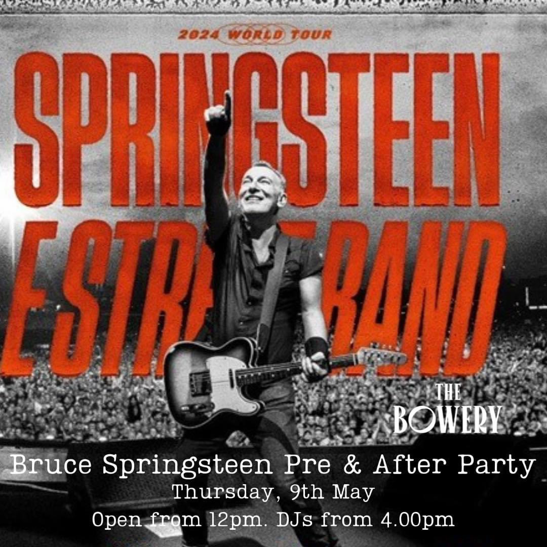 Bruce Springsteen Pre and After Party🎸✨ Join us for food and drinks from 12.00pm next Thursday. DJs from 4pm. Limited availability, book your table soon at thebowerybelfast.co.uk