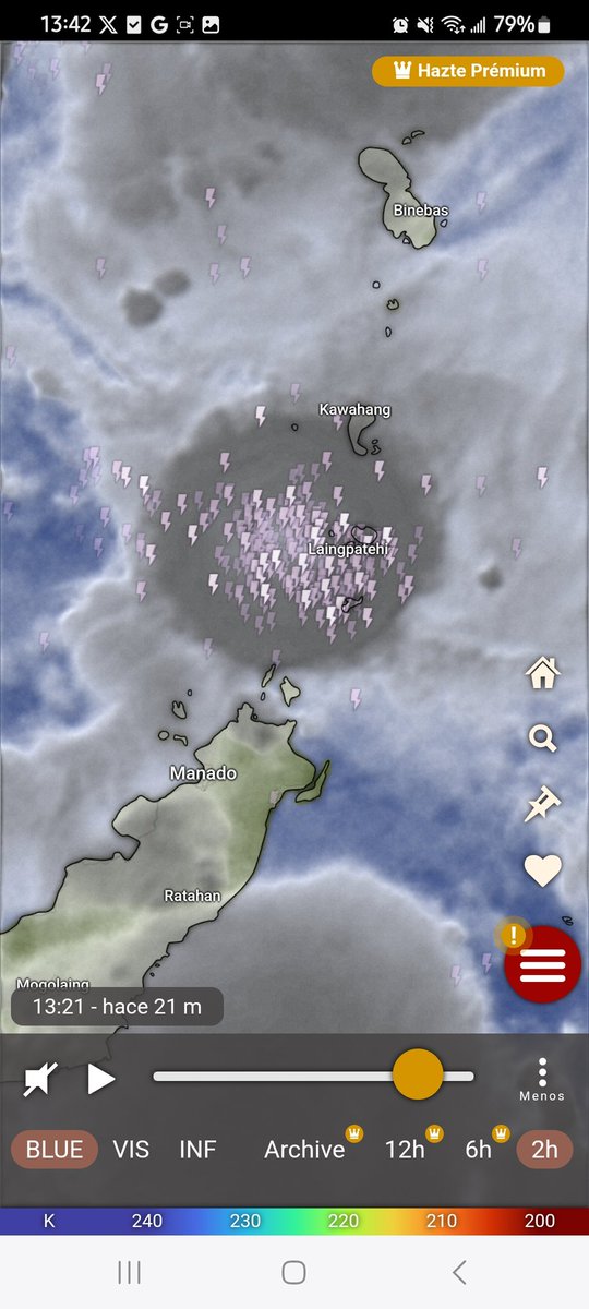 La potente y nueva erupcion del Volcan #Ruang desde satelite..