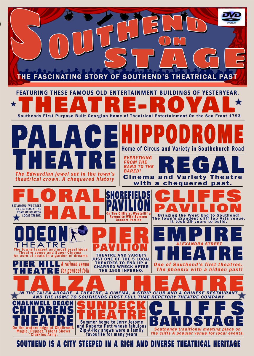 4pm - Sat 8th June - SOUTHEND’S THEATRES
Chris Izod takes a look at Southend’s rich theatre history, including #Southend on Stage, which profiles the history of theatre in our city since 1793
Intro-Emma Palmer, features writer at the Echo
🎟️ southendfilmfestival.com 
#filmfestival