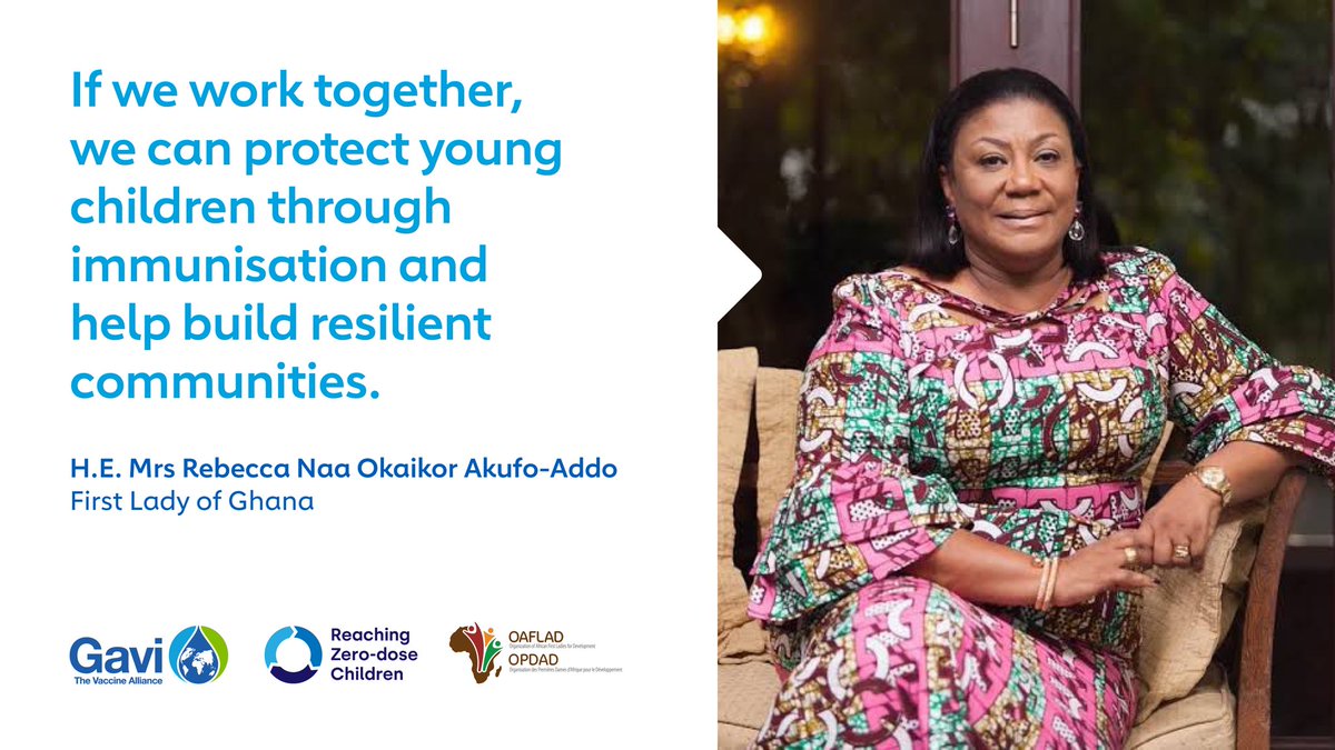 “All children regardless of where they are, must be protected from vaccine-preventable diseases” H.E Mrs. Rebecca Akufo-Addo, First Lady of Ghana #VaccinesWork #HumanlyPossible @NAkufoAddo @gavi @WHOAFRO @UNICEF @UNICEFAfrica @_AfricanUnion @CARMMAfrica #AfricanVaccinationWeek…