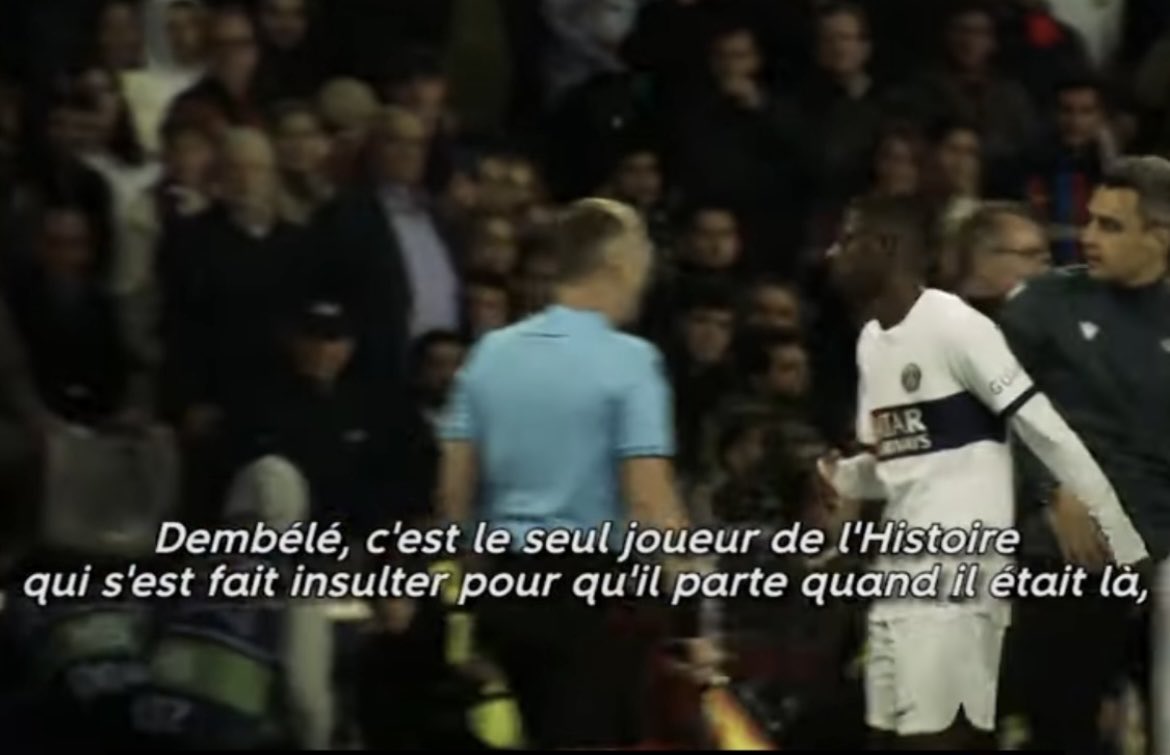 Un journaliste espagnol sur Ousmane Dembélé lors de Barça - PSG :

« Dembélé, c’est le seul joueur de l’Histoire qui s’est fait insulter pour qu’il parte quand il était là. Et aujourd’hui, ils l’insultent parce qu’il est parti, en disant que c’est un traître. »

Réel.