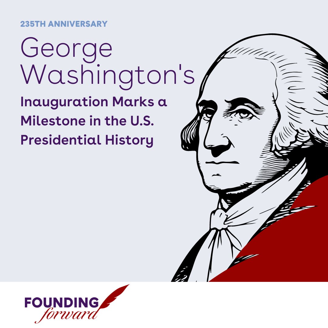 235 years ago today, #GeorgeWashington was inaugurated as the first President of the United States at Federal Hall in New York City.

#USHistory #FoundingForward #civiceducation