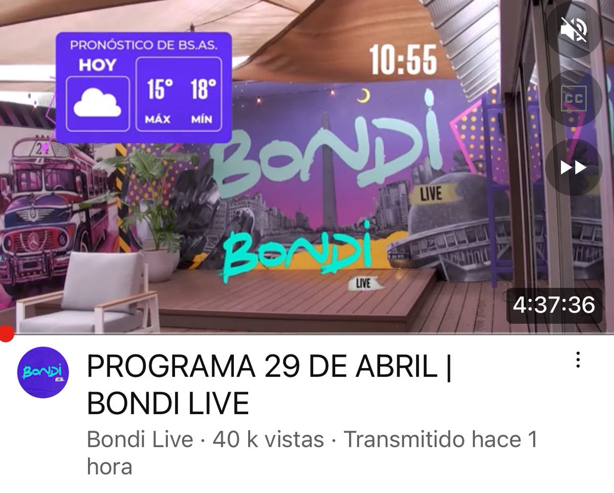 Gracias a los 40 mil que ya nos vieron! ⁦@bondi_liveok⁩