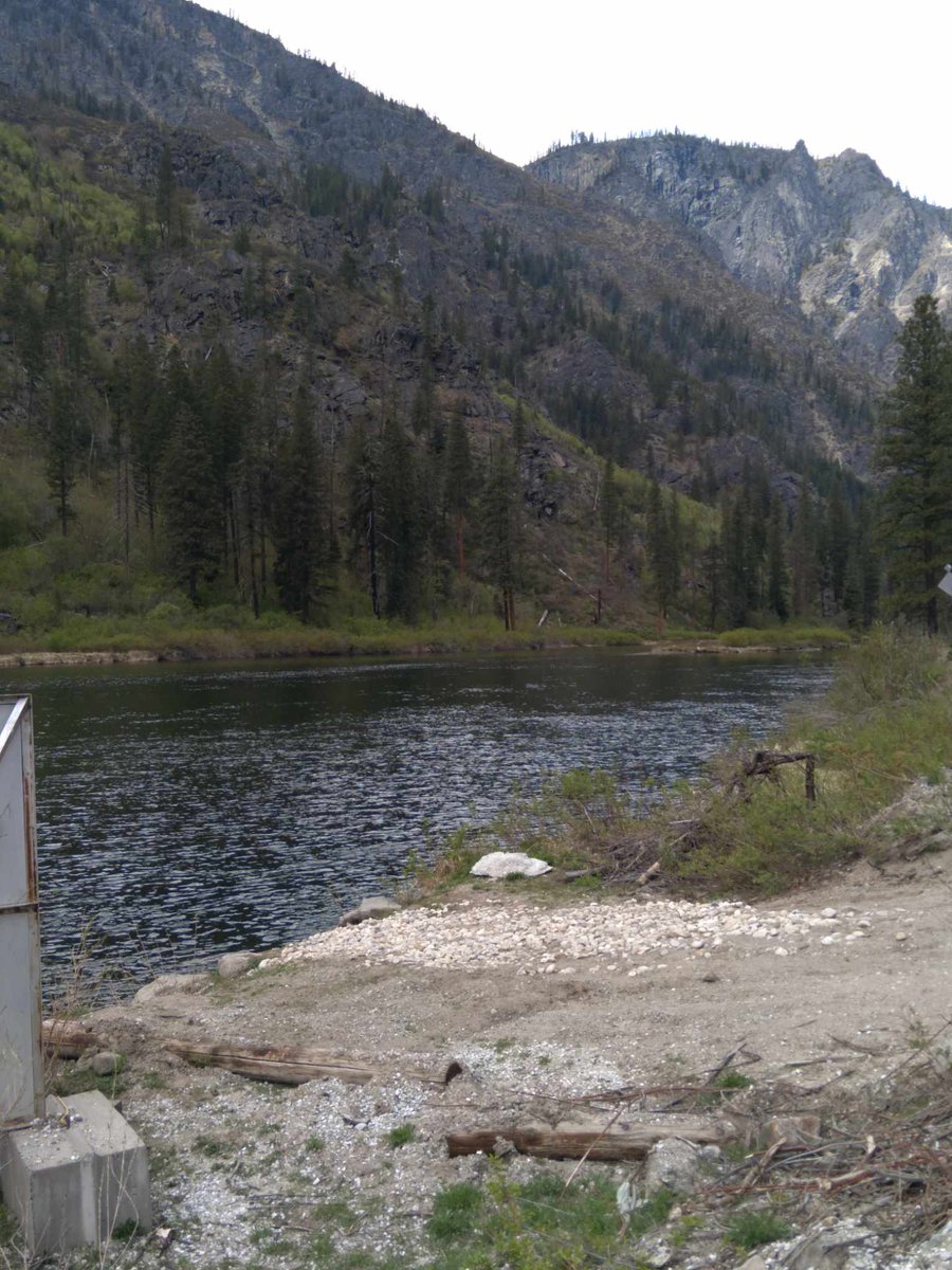 Outside of the cabin and the Wenatchee River On the way to town.