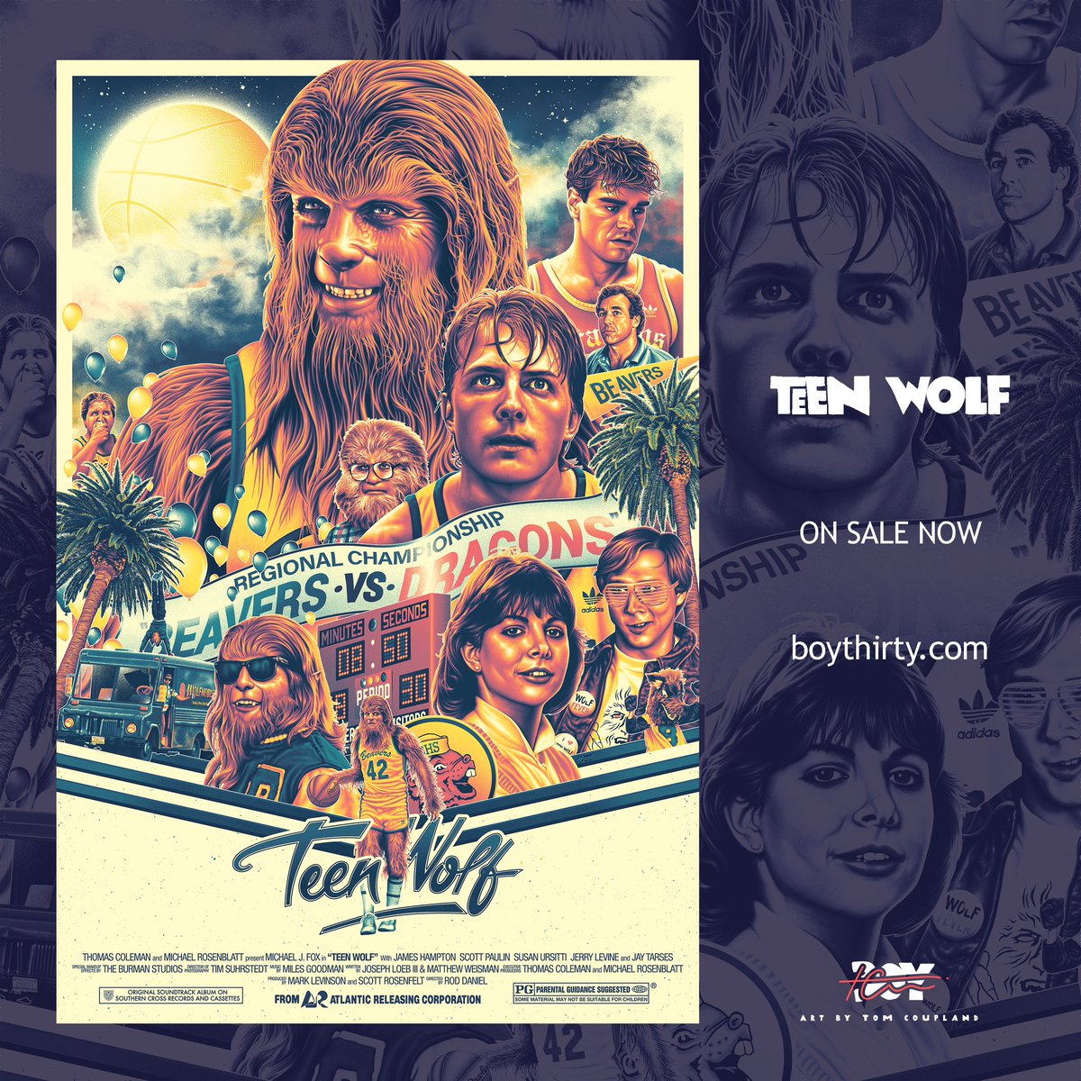 Want the Wolf on your wall?! • I have a verrry small number of my #teenwolf poster up in my shop, available now! • 24” x 36” 8 colour screen print • Signed & Numbered AP limited edition of 15 🐺🏀