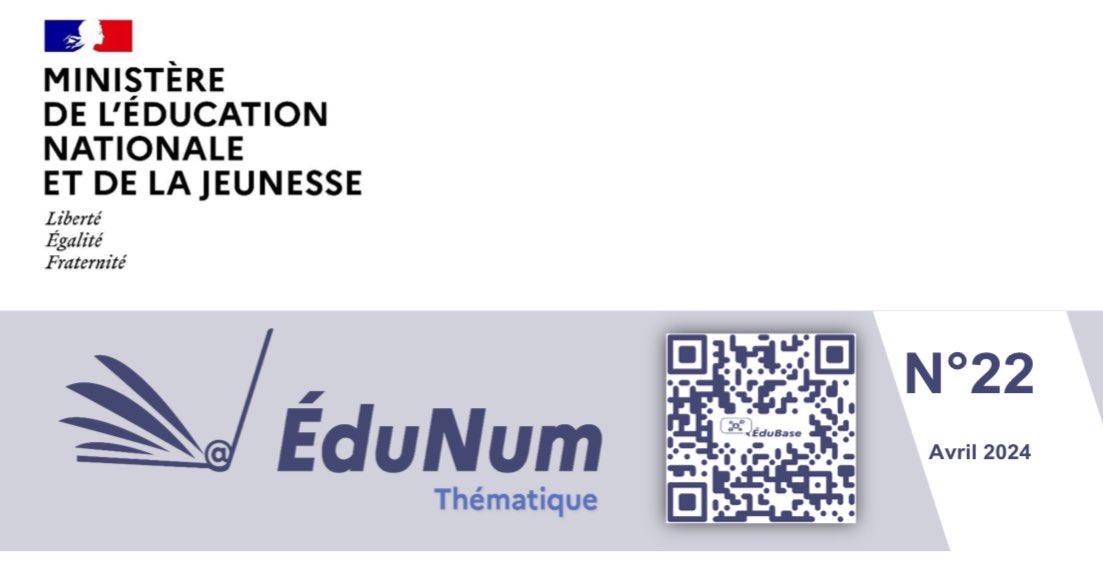 📍À consulter la lettre #ÉduNum thématique nº22 dédiée à la plateforme #Édubase valorisant des scénarios pédagogiques questionnant l’usage du numérique en #ArtsPlastiques 

👉eduscol.education.fr/document/57765…
