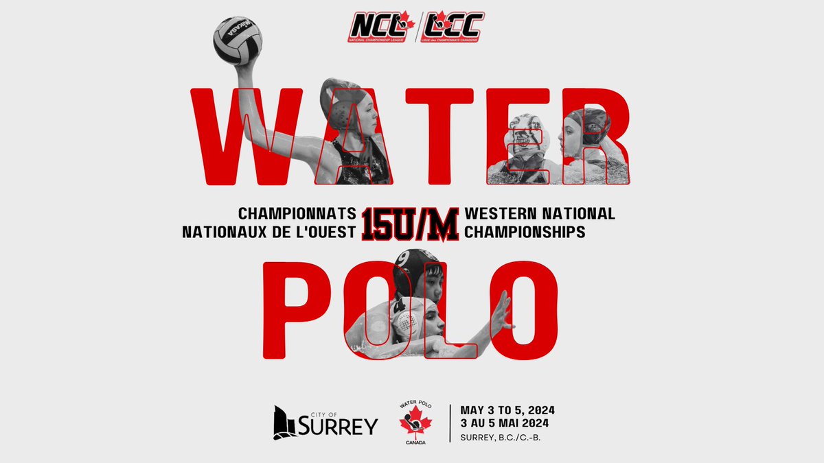 Water Polo Canada's 15U Western National Championships will be held this weekend, May 3-5, in Surrey, B.C.! 🔴⚪🔴 Les Championnats nationaux de l'Ouest 15M de WPC seront présentés cette fin de semaine, du 3 au 5 mai à Surrey, en C.-B.! DETAILS : waterpolo.ca/article/94081