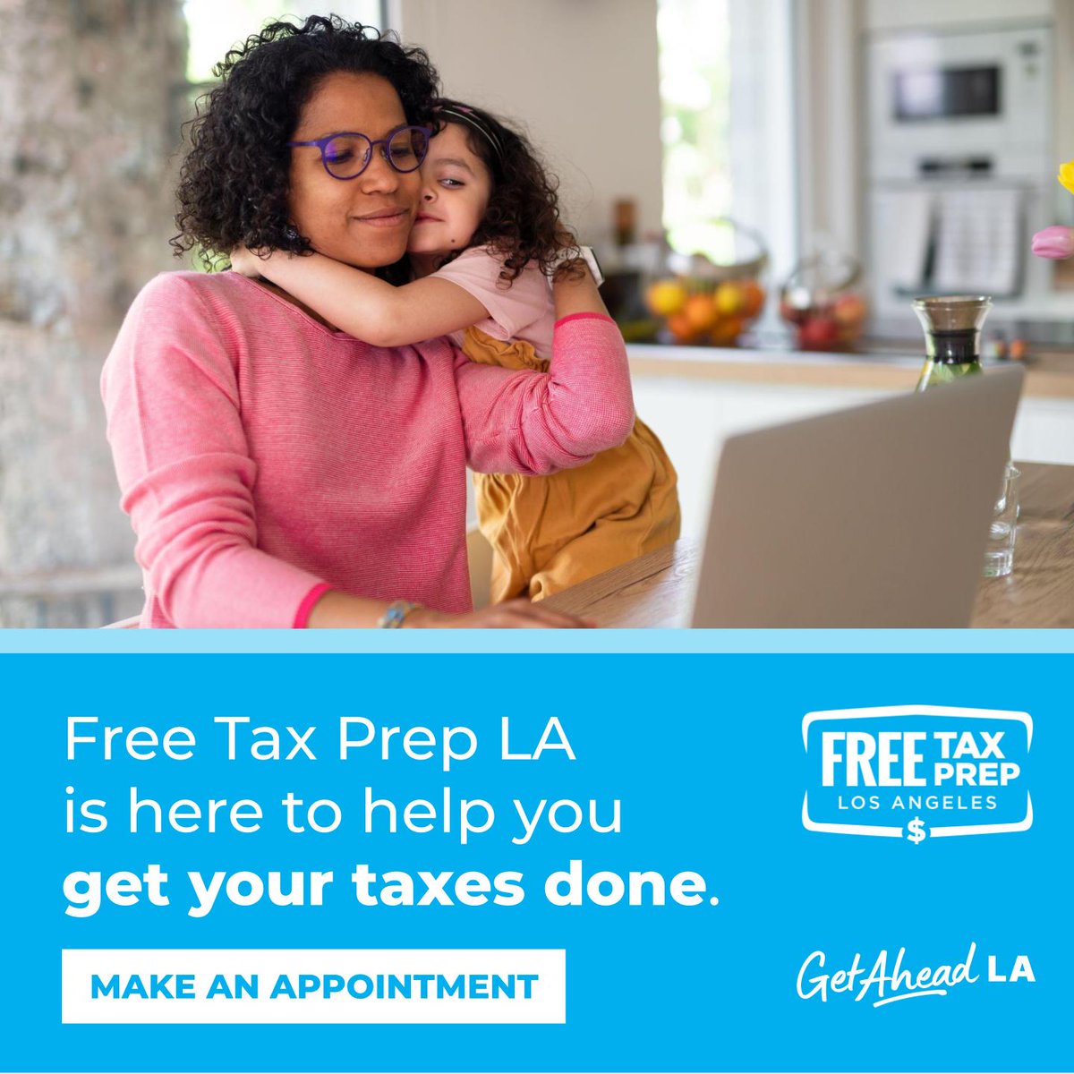 Good news! You still have time to file your taxes and claim almost $12,000 in tax refunds! 😮 Make an appointment with an IRS-certified tax expert who will help you file for free and without penalty.

Go to FreeTaxPrepLA.org to get started! #freetaxprepla