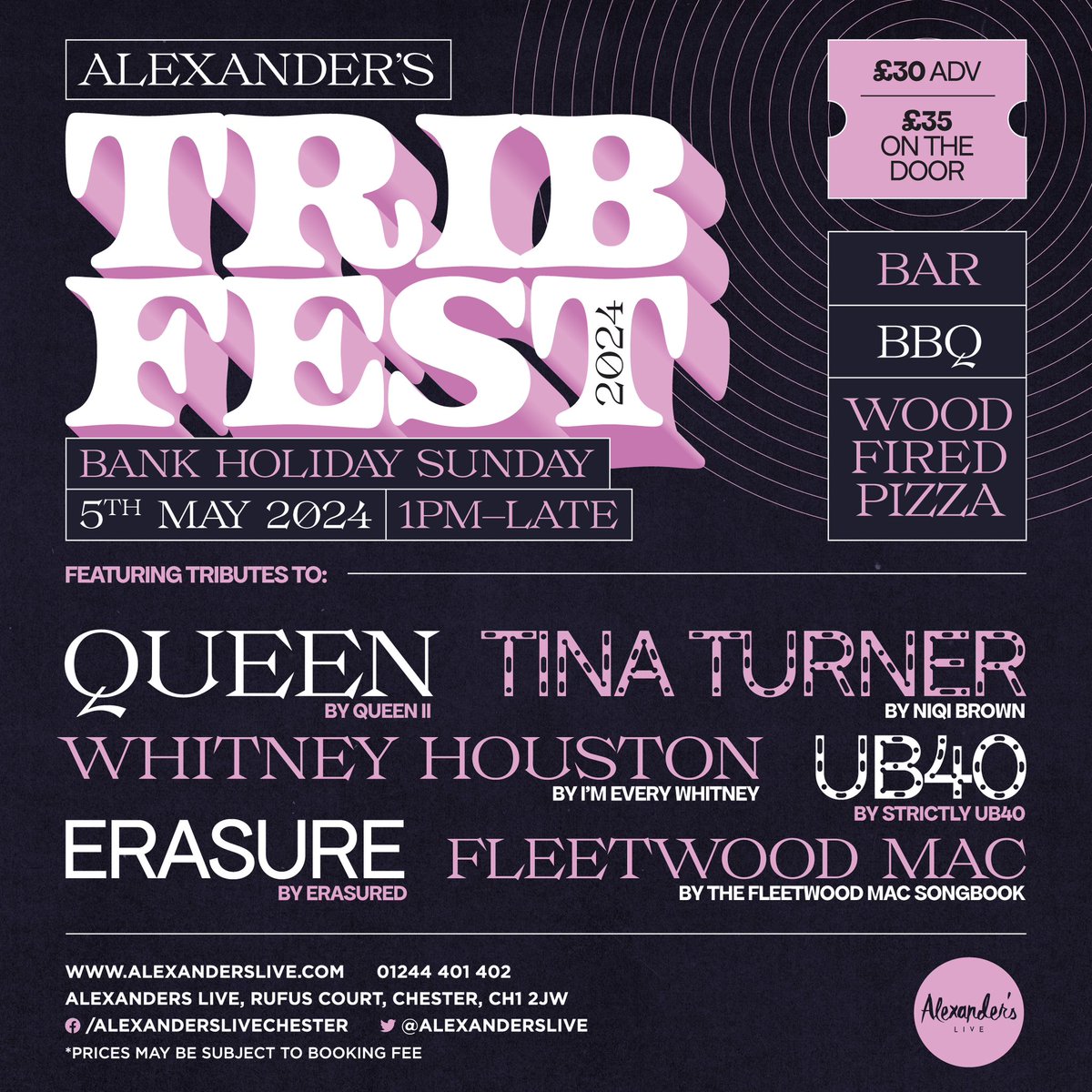 Have you got your 🎟️ tickets 🎟️ for this bank holiday Sunday yet? Tributes to #queen #tinaturner #whitenyhouston #ub40 #erasure #fleetwoodmac alexanderslive.seetickets.com/event/alexande… @ShitChester @SkintChester @welovegoodtimes @chestertweetsuk @chesterdotcom @Dee1063
