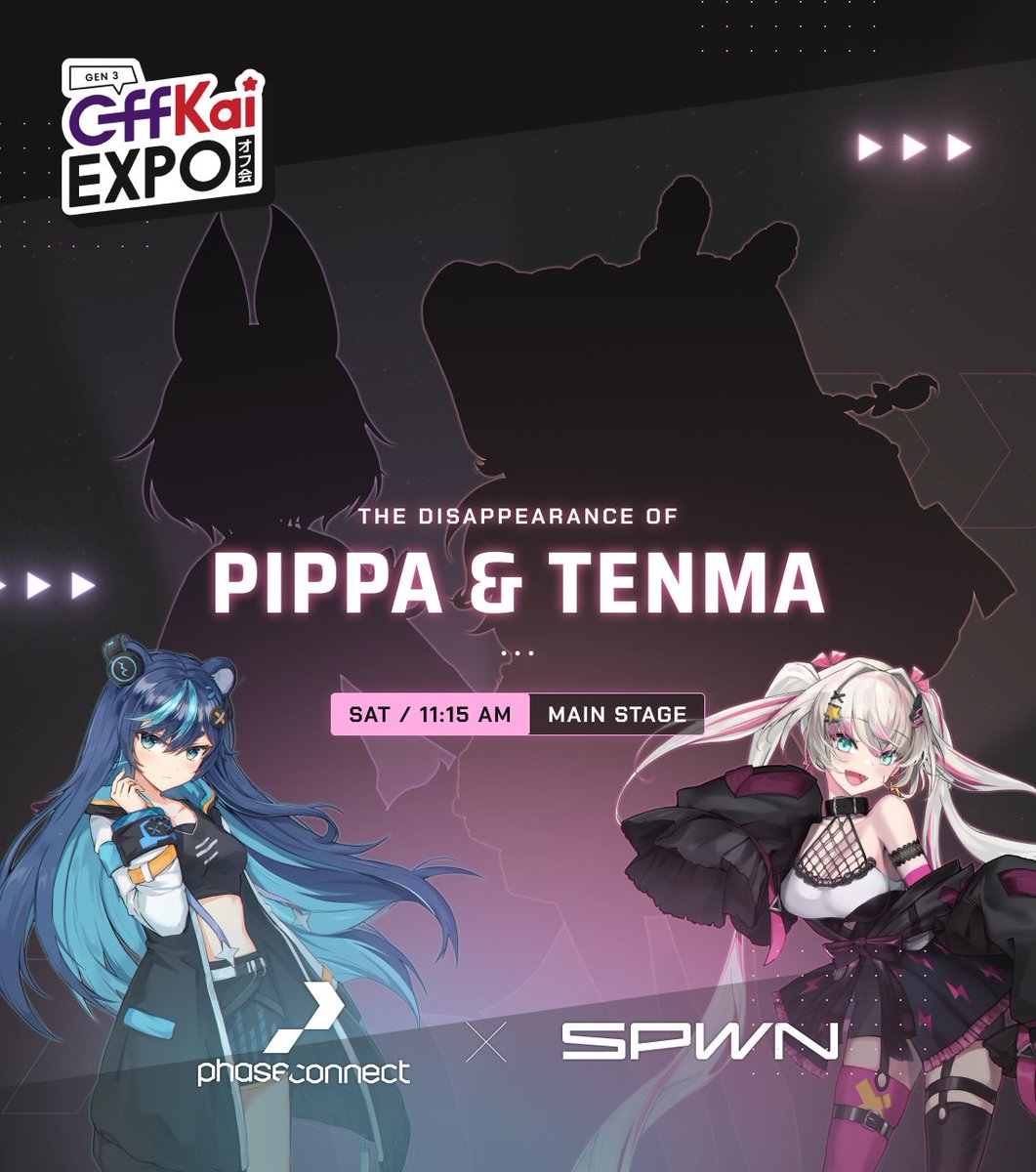 Where have Pippa and Tenma gone? Find out at #OffKaiGen3 on the Main Stage on Saturday! 

#PhaseConnect