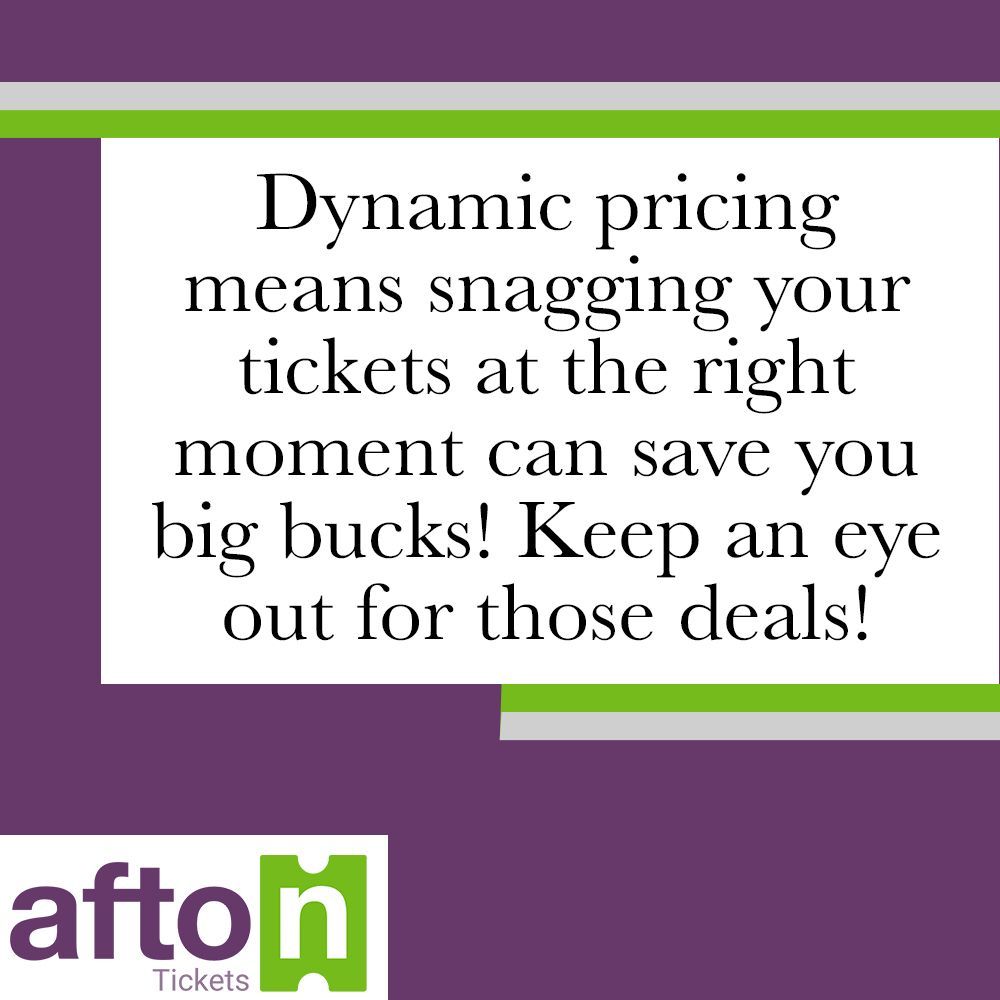 Dynamic pricing means snagging your tickets at the right moment can save you big bucks! Keep an eye out for those deals! #Savings #Deals #DynamicPricing