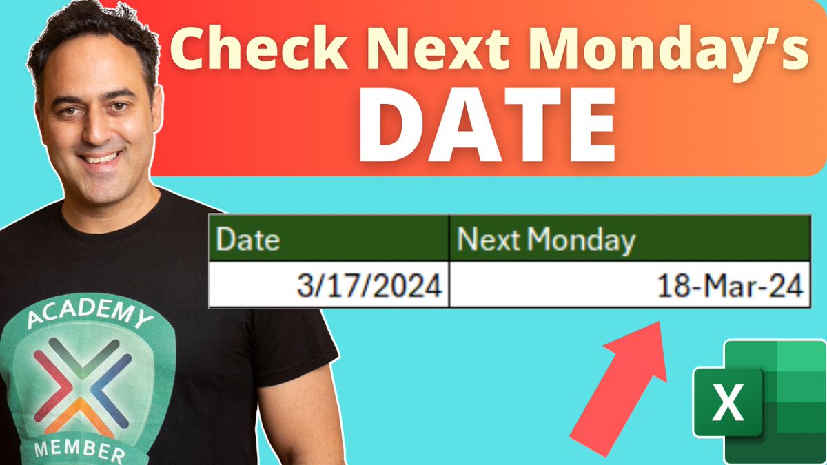 Quick Tips to Get Next Monday’s Date: Excel Date Magic Read our Free Step-By-Step Blog tutorial which has a downloadable practice workbook and video. Click the link below 👇👇👇 myexcelonline.com/blog/get-next-…