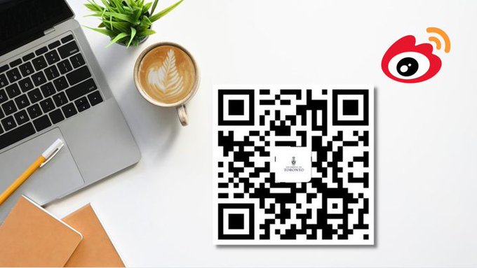 You can find #UofT on many social platforms, including Weibo! 📲 Scan the QR code to follow and stay updated. ▶️ Or click here to join us on Weibo: bit.ly/3n3UUmG