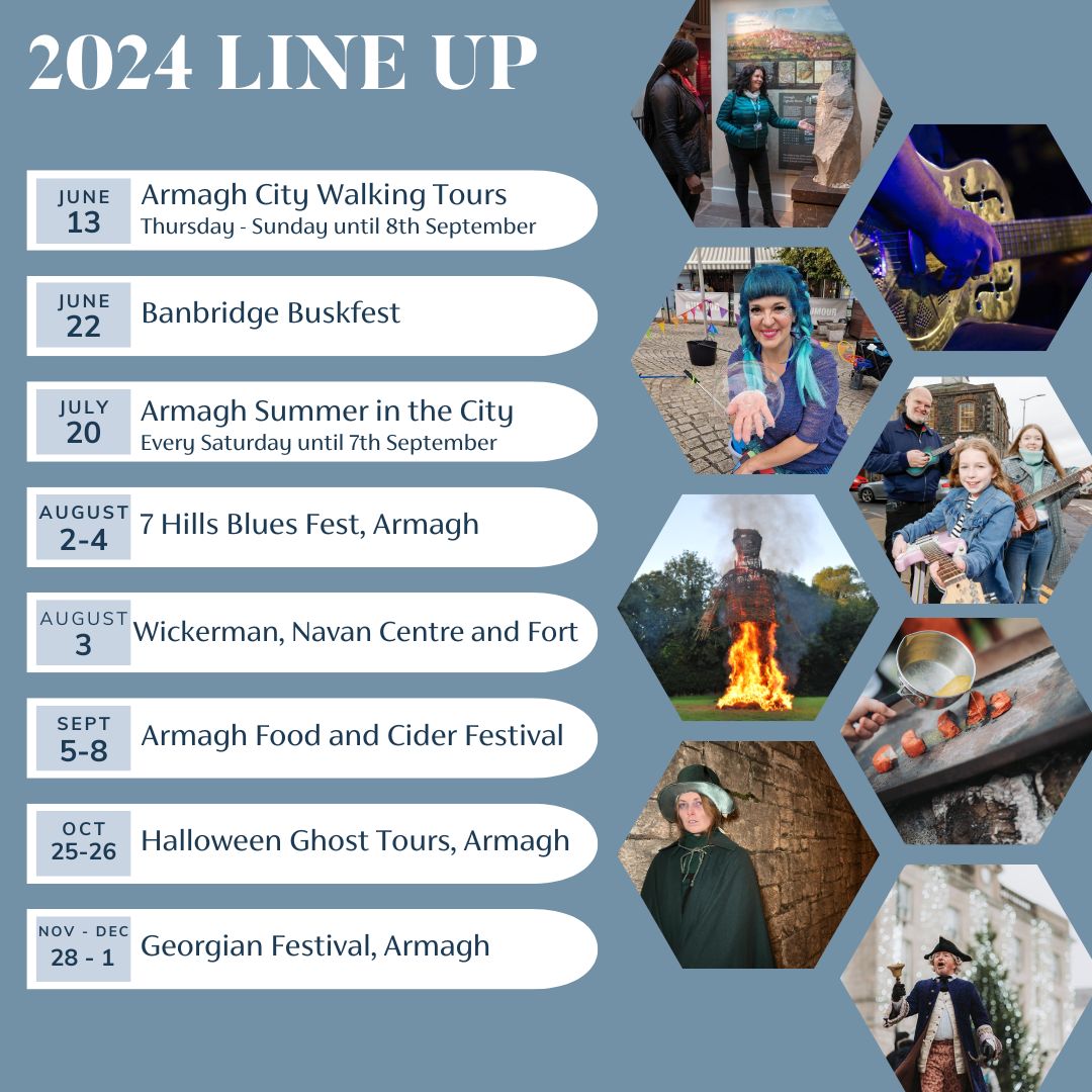 Get ready for an exciting year in Armagh, Banbridge & Craigavon!🎉 🍎Enjoy local food and drink 🎸Groove to live music ⏳Dive into history ❤️Make unforgettable memories Plus, don't miss weekly events! Stay tuned for ticket announcements. 👉 visitarmagh.com