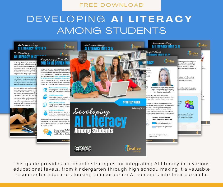 👇👇 Preparing Students for an AI-Driven World 

🔗 Download your copy now and start transforming your classroom into a hub of AI learning and creativity! bit.ly/3PJX75i 

#AILiteracy #AIinEducation #FutureReady #TeachWithAI #EdvativeLearning