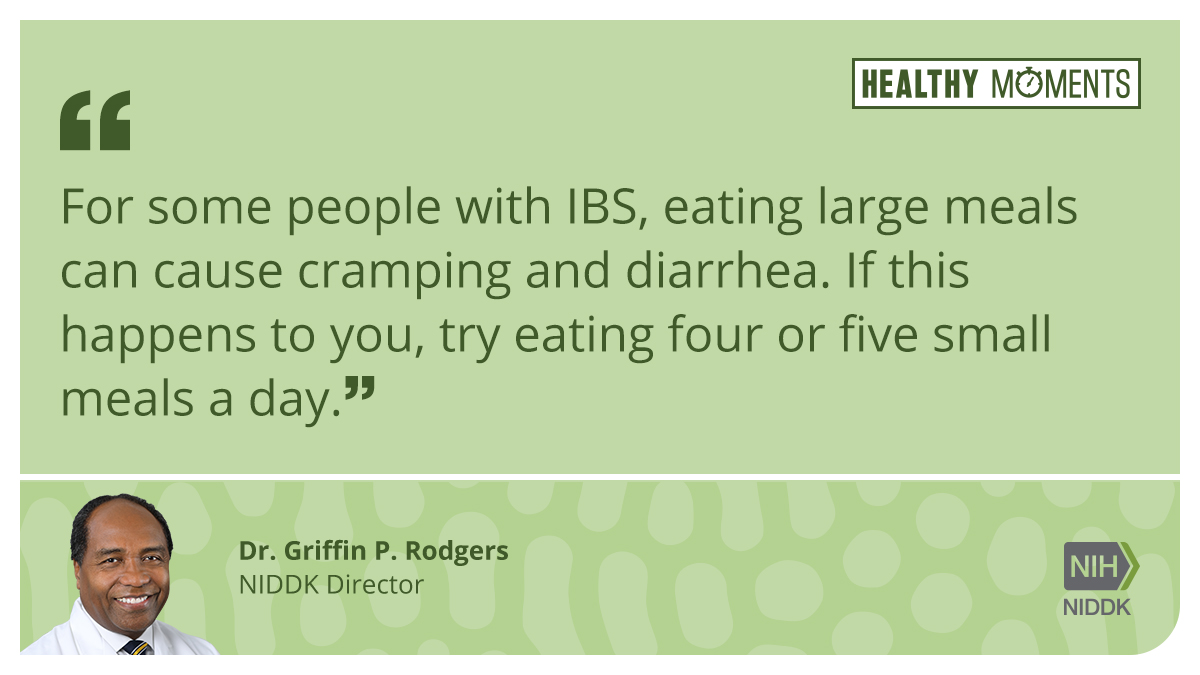 What are some ways to remedy IBS symptoms? NIDDK Director Dr. Griffin P. Rodgers discusses how certain foods or portion sizes can cause discomfort, and tips to try if you have IBS. #HealthyMoments niddk.nih.gov/health-informa…

#NIDDK #IBSAwareness
