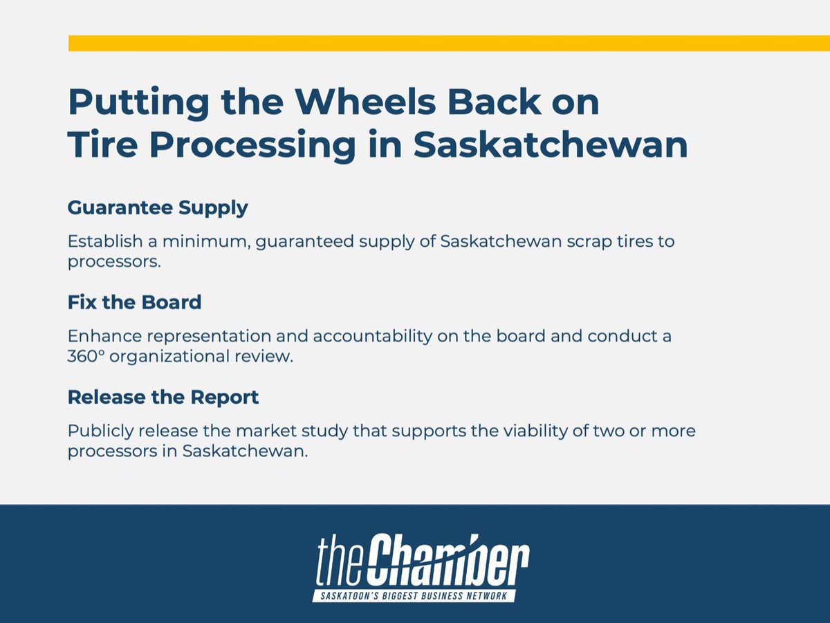 Questions continue to surface around the short-sighted decisions taken by Tire Stewardship Saskatchewan (TSS) to regulate a once “free market” for tire processing in Saskatchewan. bit.ly/4dfsVKj @GlobalSaskatoon @CBCSaskatoon @CKOMNews @TheStarPhoenix @ctvsaskatoon