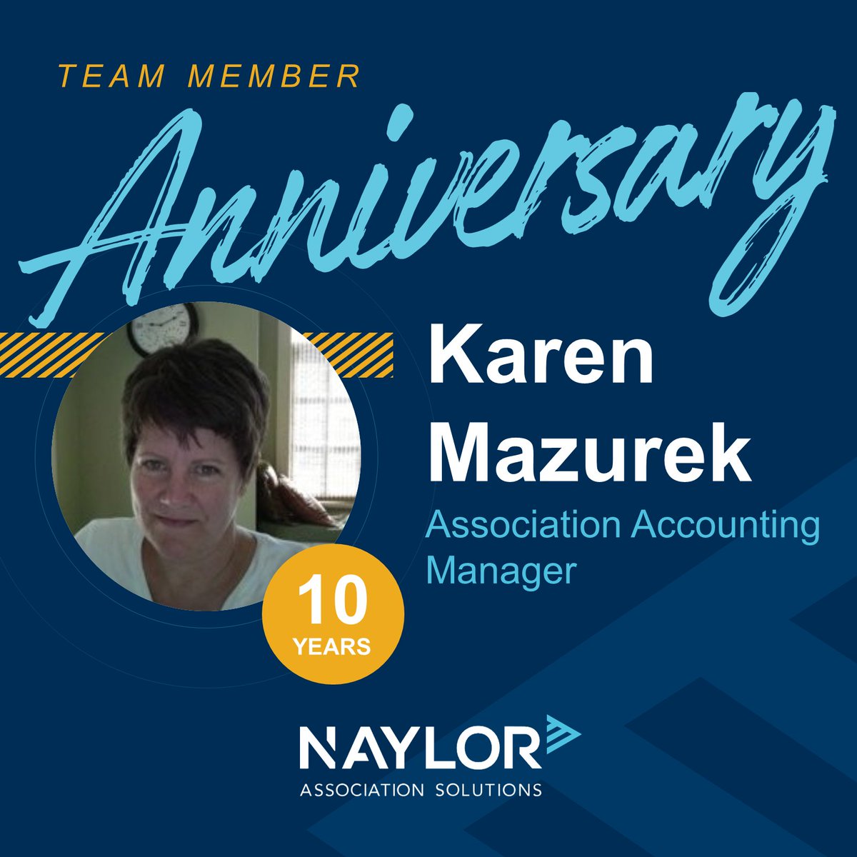 🎉Celebrating Team Member Milestones! 🎉 Today marks a milestone as we celebrate Karen Mazurek, Association Accounting Manager, 10-year anniversary at Naylor Association Solutions! Please join us in extending our congratulations and gratitude to Karen on this decade milestone!