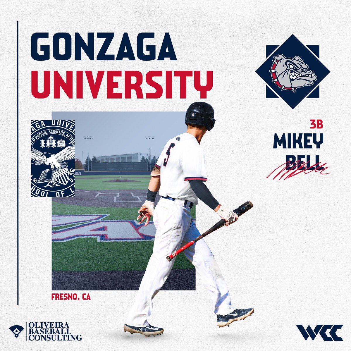 Congrats to Mikey Bell on his commitment to Gonzaga University. Immediate impact guy heading to Spokane to play for the Bulldogs. Fired up for the Bell family #GU #Gozags #GDTBAZ #WCC #Committed #OBC