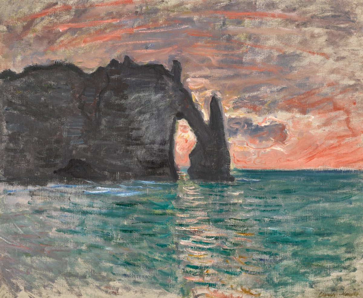 Claude Monet (French, 1840 – 1926)
Étretat, coucher de soleil
Oil on canvas
Private collection
#Impressionism #Masterpiece #Painting #Artist #ArtHistory #Artwork #Museum #Art #Kunst #Arte #BeauxArts #FineArt #Landscape #Monet #FrenchArt