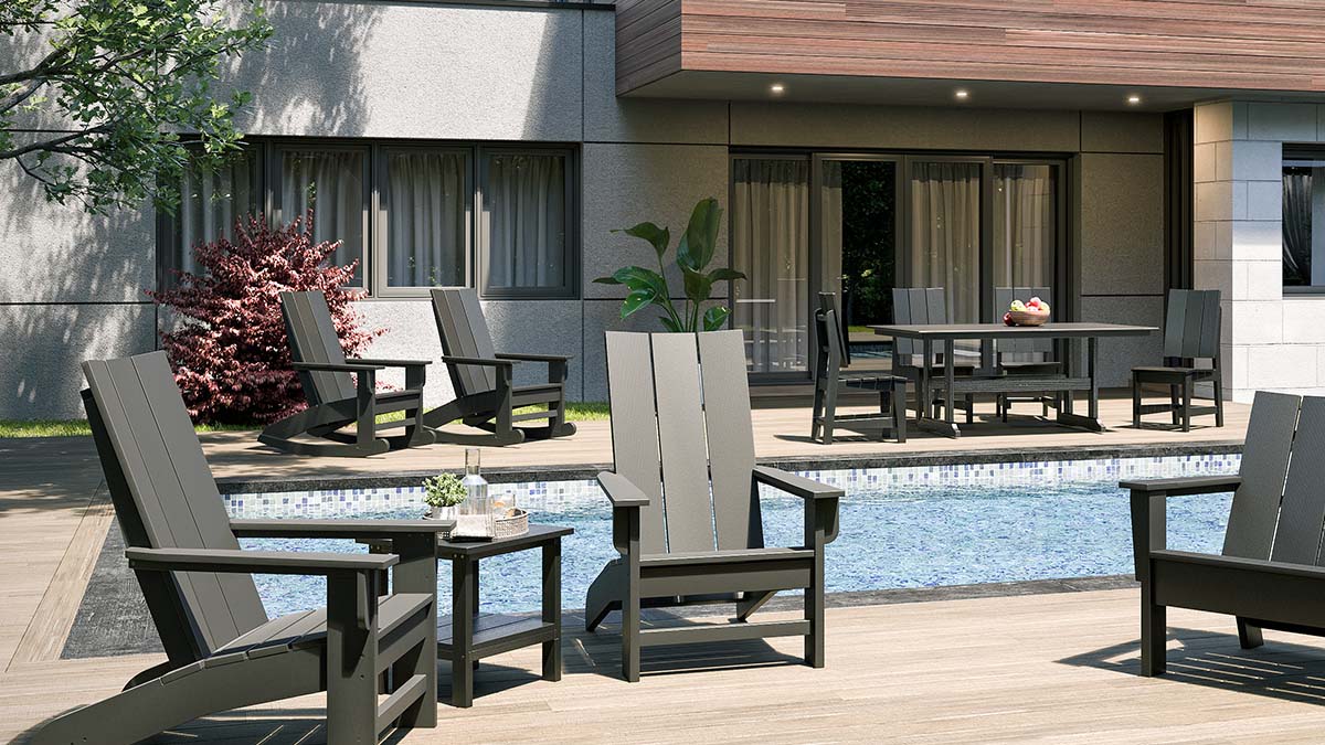 Sleek lines and undeniable comfort—our Adirondack and Lounge chairs redefine outdoor luxury. 
#outdoordining #pooltables #hottubs #backyard #outdoorliving