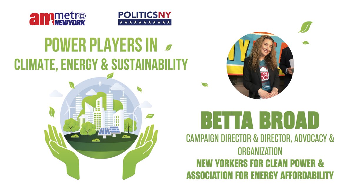 Please join us in congratulating our Campaign Director, @bettabroad, for being named a 2024 @PoliticsNYnews and amNY Metro Power Player in Climate, Energy, and Sustainability! Read more and check out the rest of the list: ow.ly/BNXy50Rr39R