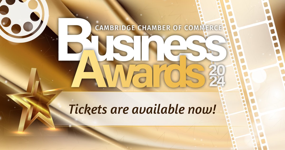 Celebrate the business community in Cambridge & Township of North Dumfries by attending our Business Excellence Awards at @TapestryHall on May 29. Get your tickets at shorturl.at/emnLR. #cambcoc #smallbusiness #cbridge