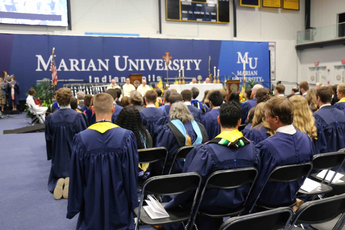 Graduates, make sure to attend the graduation mass on Saturday May 4, at 10:00 A.M. Meet in the dining commons at 9:45 to prepare for the procession into mass. More information at Marian.edu/commencement