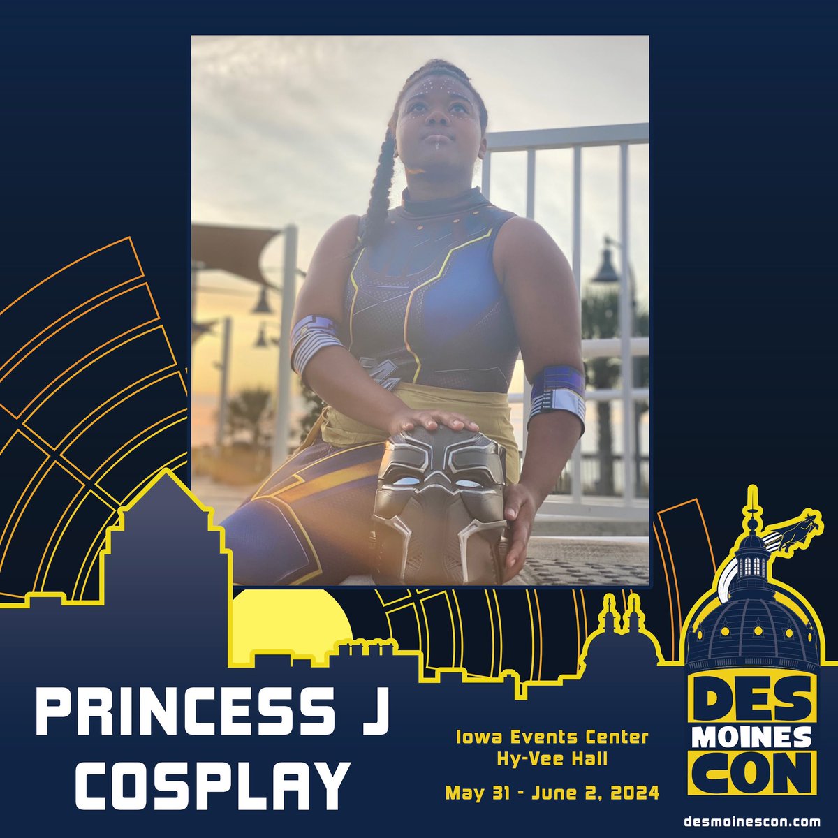 Princess J is joining us for Des Moines Con this year! 🥳 Don’t miss out on seeing this talented cosplayer and hairstylist with a passion for expression through research-driven cosplay styles! 👏👏