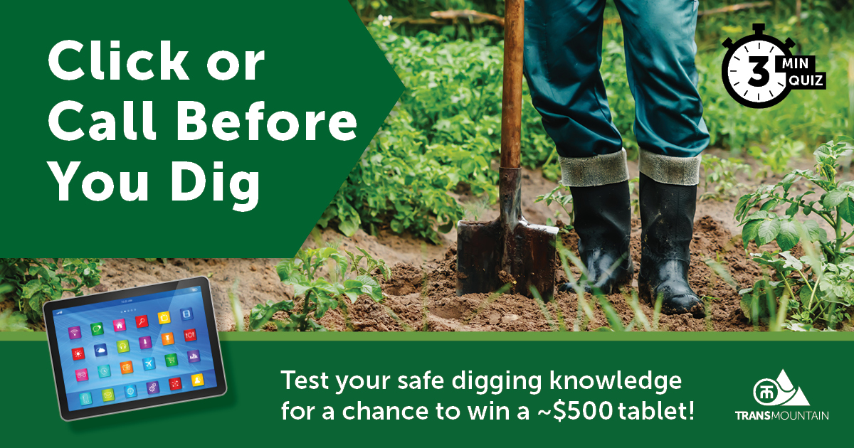 TransMtn's tweet image. Tomorrow is the final day of #DigSafeMonth, and that means you have less than twenty-four hours to test your knowledge for a chance to win! 🚨 

Don't make a “dig” mistake by missing out, take the quiz before tomorrow at midnight. 🚧 

➡️ ow.ly/3Yjv50Rreh0