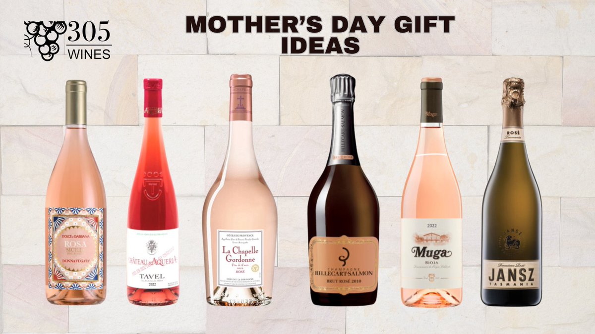 Celebrate Mom with something special from 305 Wines! Check our recommended selection of rosé wines on the website or in store.🍷✨ 
Shop at 305wines.com
 #WineLovers #WineOClock #MothersDay #305Wines #RoséAllDay