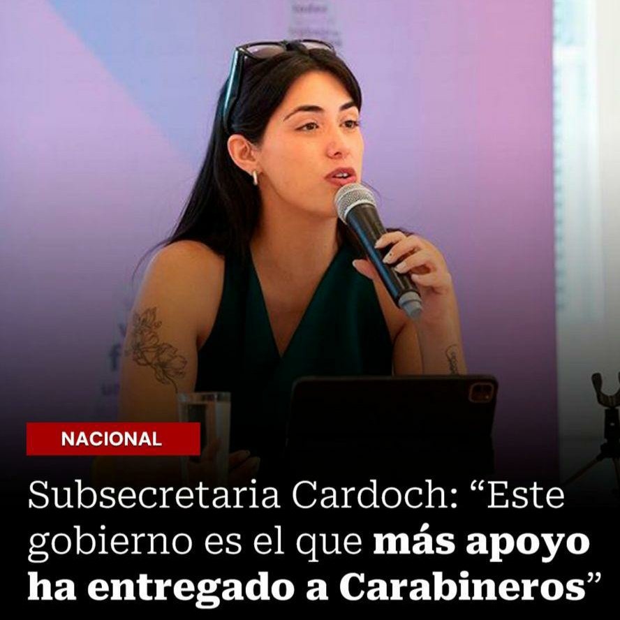 A esta subsecretaría se le olvidó que los hoy Ministros del Gobierno de Boric cuando eran diputados rechazaron 2 veces los recursos para Carabineros y destinaron 1000$ a chalecos antibalas, que mala memoria la de los arbolitos!!