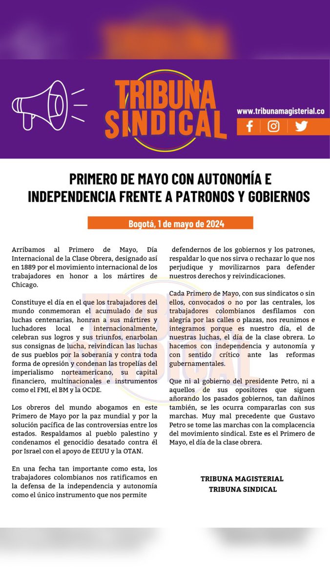vikyavenda's tweet photo. Con independencia y autonomía, conmemoremos el día Internacional de la clase obrera, este primero de mayo. ¡¡¡Gloria eterna a los mártires de Chicago!!! https://t.co/KpizpOBHJl