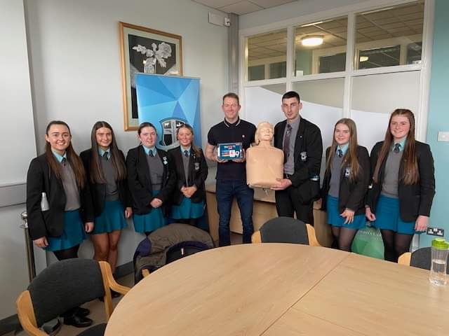 Ryan Colhoun, Product Director and Co-owner of trucorp, and past pupil of St Ciaran's, launched his First Aid/defibrillator training app for KS3 pupils in school. St Ciaran's will be the first school to use the app to train KS3 pupils, with the help of the Year 13 volunteers.