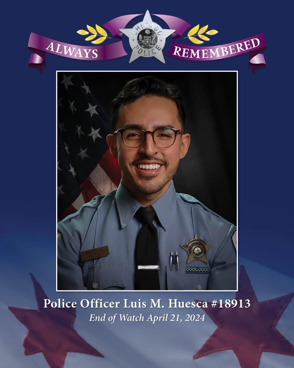 Today we are here to support the family of Ofcr. Luis M. Huesca as we honor a hero who went above & beyond to protect the city and its residents. I send you my sincere condolences and we appreciate your son's efforts to make a difference. We will never forget him. @Chicago_Police