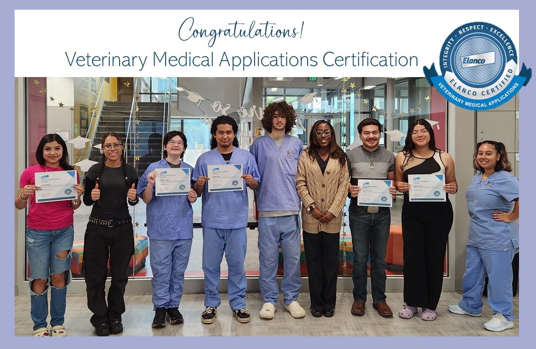 More great things are happening at Reese! Congrats to all of our Vet Med students for gaining Veterinary Medical Applications certification! Here's the AM Cohort group. @JWErdie @lizg_canchola @FBISD_CTE