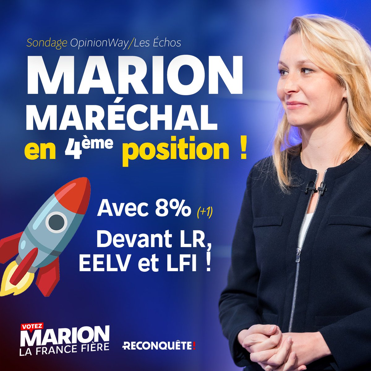 🔴📢 Un phénomène est en train de monter dans cette élection : la liste @Reconquete_off portée par @MarionMarechal ! 🇨🇵🌿 #VotezMarion #Reconquete #VotezMarionLaFranceFière