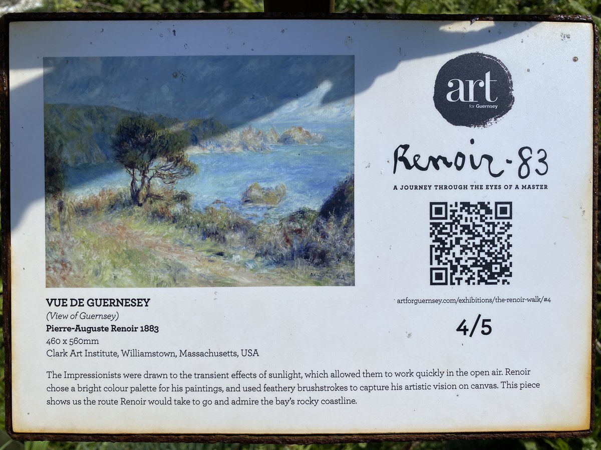 Loving the Renoir trail on Guernsey. So easy to visit these gorgeous sites and compare with Renoir’s originals. The QR codes lead to a brilliant commentary on each one. @VisitGuernsey