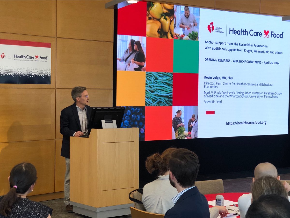 Today kicks off our Health Care by Food Grantees & Collaborators Convening of 100+ funded researchers who are building evidence of clinical & cost-effectiveness of #foodismedicine programs so they become a covered benefit through public & private health insurance. @NancyatHeart