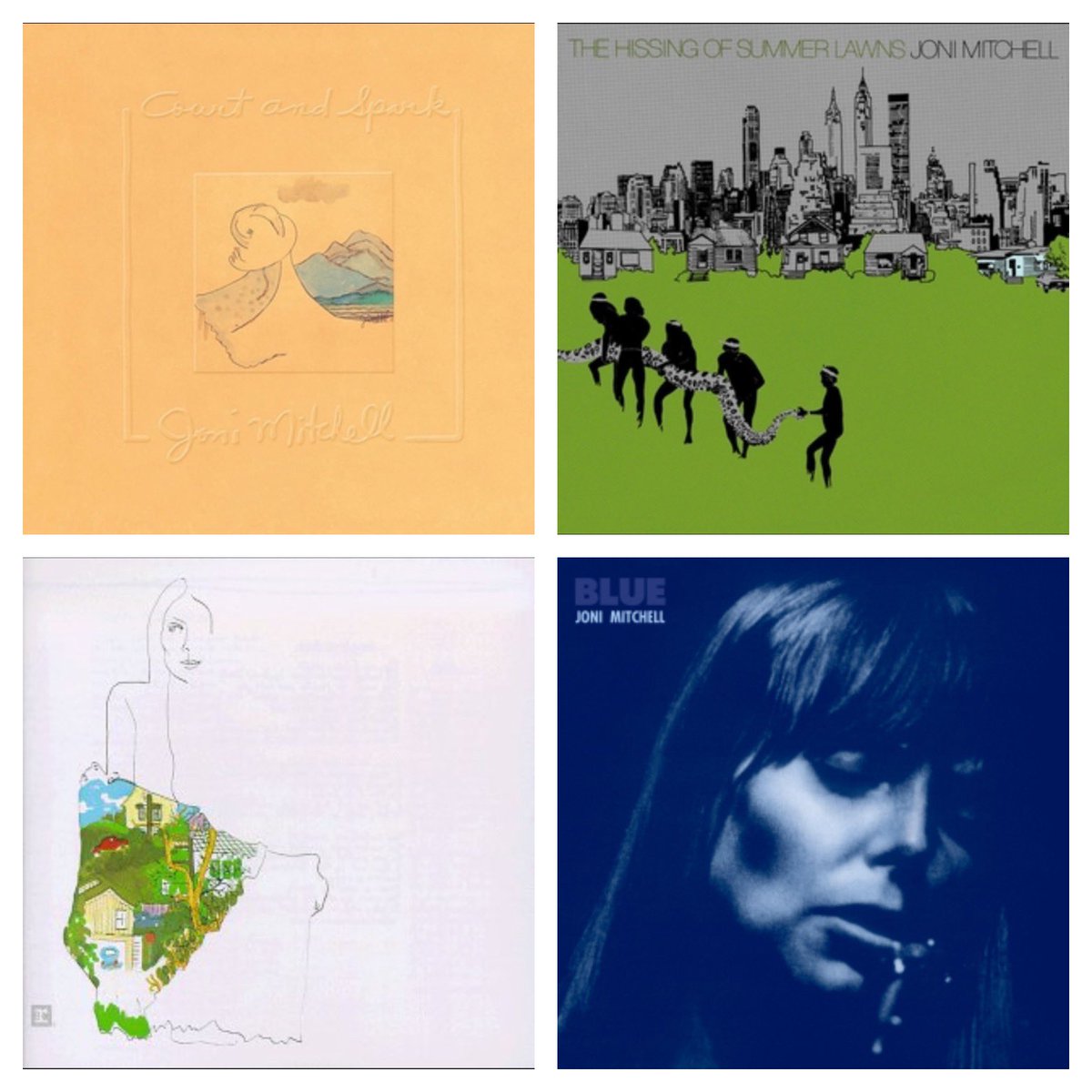 Listening to Joni’s “Blue” These are my favourite Joni records, what are yours ?