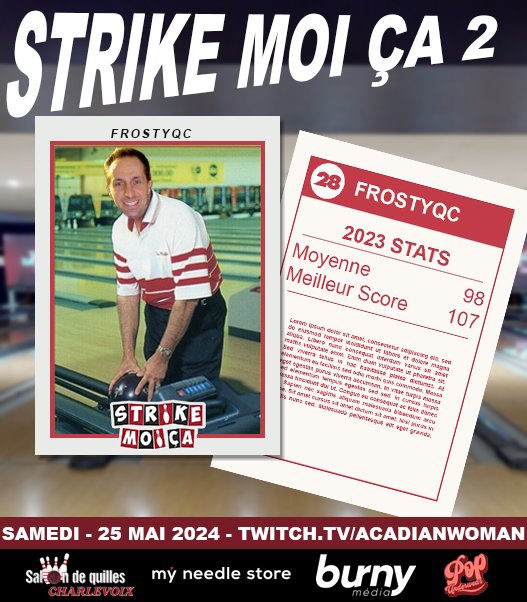 Notre 28e participant est le magnifique <a href="/TheFrostyQc/">FrostyQc</a> ❄️.
Frosty a été la première personne à confirmer sa présence pour cette deuxième édition de Strike moi ça🤩