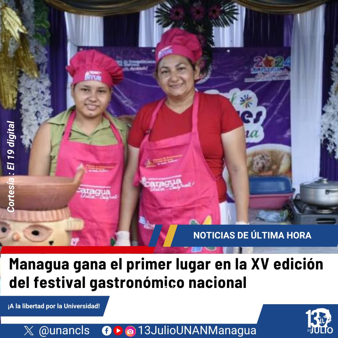 Felicidades a las ganadoras del primer lugar 🥇 promoviendo nuestra gastronomía nicaragüense #SomosUNAN #4519LaPatriaLaRevolución #ManaguaSandinista