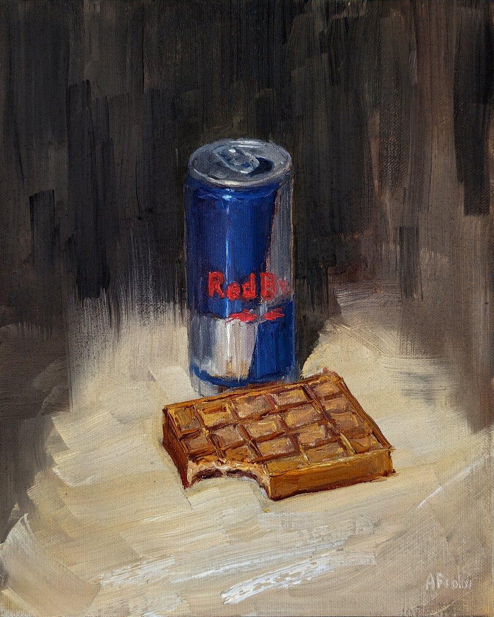 Red Bull, My oil painting 24x30 cm