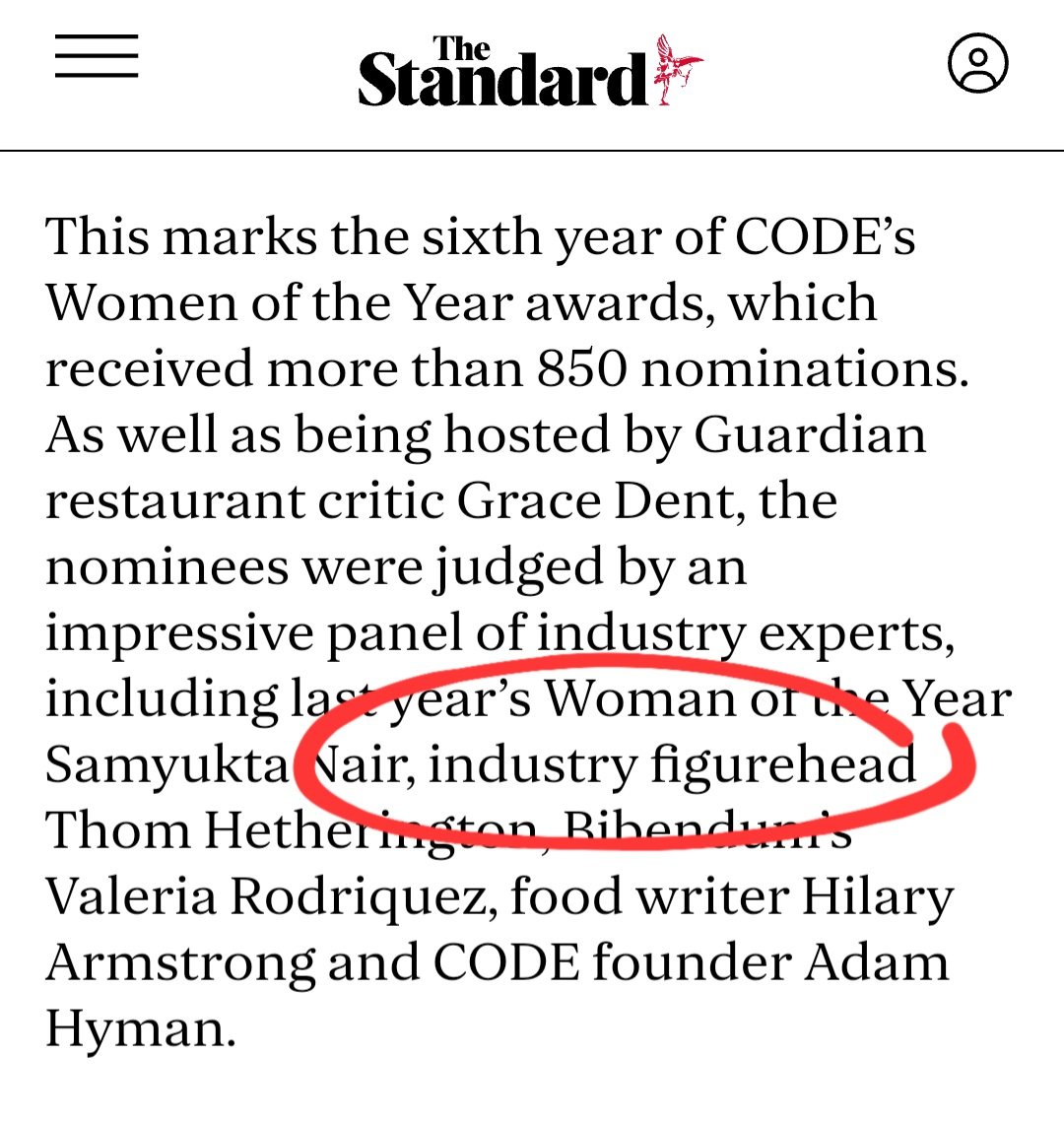 'Industry figurehead' - I'll take that! Thanks @EveningStandard, thanks for inviting me @CODEHospitality, and well done to all the amazing women on this year's list.