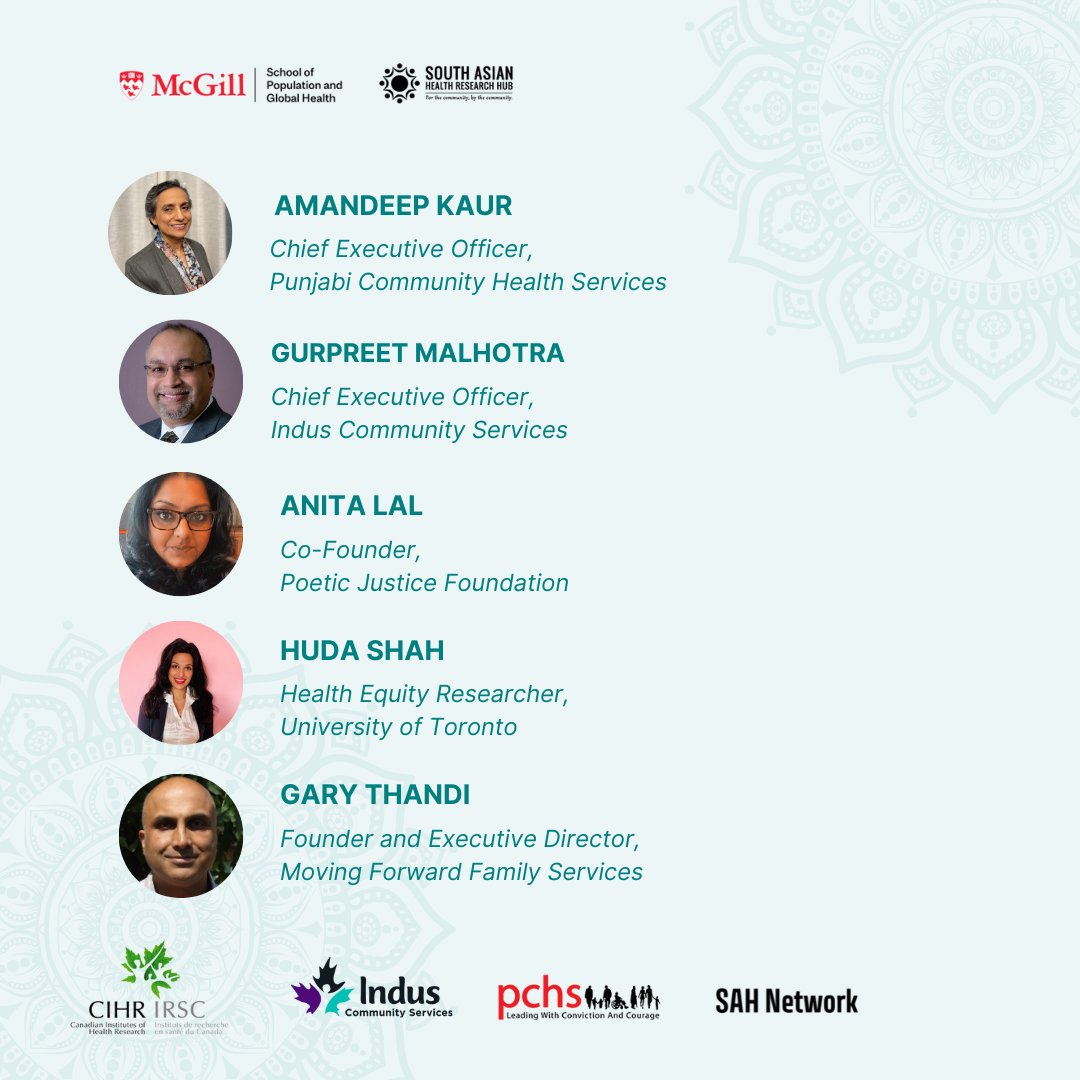 Introducing our panellists for our upcoming event: Why has academic public health research failed to reduce South Asian health disparities in Canada?

The panel will be held on Zoom, on May 13th at 12pm ET. Make sure to register! forms.office.com/r/sAiRCRNS8A