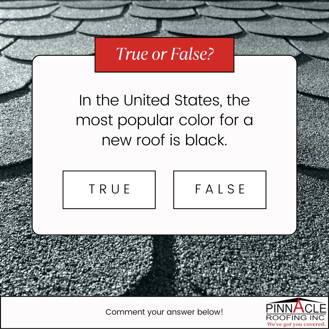 True or False❓

.

.

.

The answer is: TRUE! 

#PinnacleRoofing #roofing #roofers #roofrepair #roofreplacement #residentialroofing #commercialroofing #roofingcontractors #roofingcompany