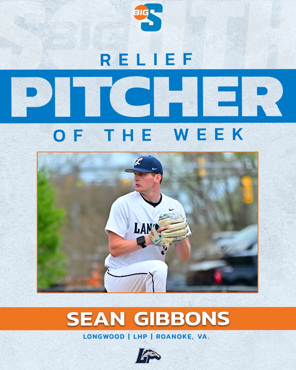 He struck out 7⃣ batters in 6.0 relief innings to earn the victory in Longwood’s series-opening win over UNC Asheville on Friday.  He allowed just 3 hits and 2 walks, and held the Bulldogs to a .143 batting average 🔥 @LongwoodBase's Sean Gibbons is the #BigSouthBASE Relief…