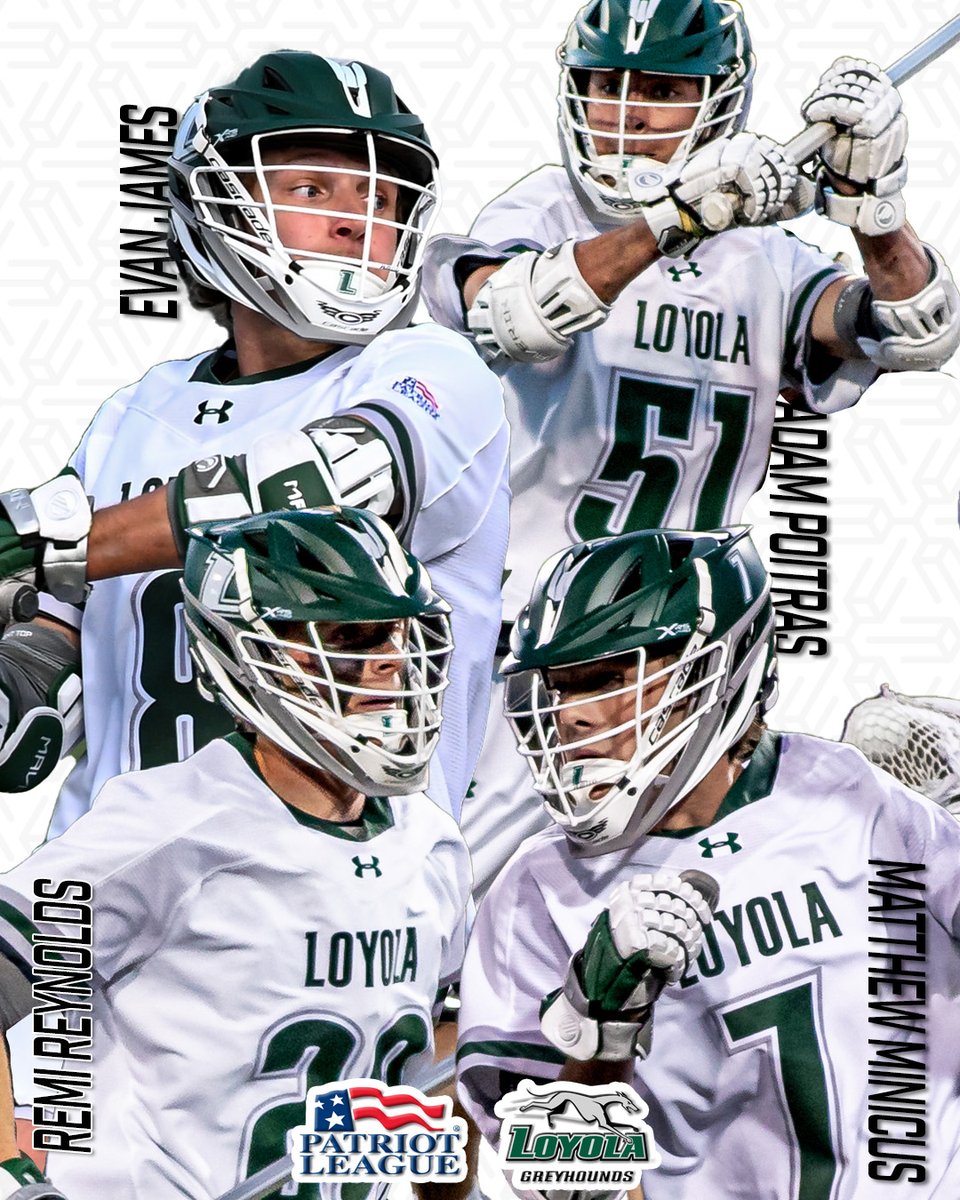 Four Hounds earn All-@PatriotLeague honors!

1st Team: Adam Poitras | 2nd Team: Evan James, Matthew Minicus & Remi Reynolds

loyo.la/3UBjGgg

#gohounds | #patriotmlax | #ncaalax