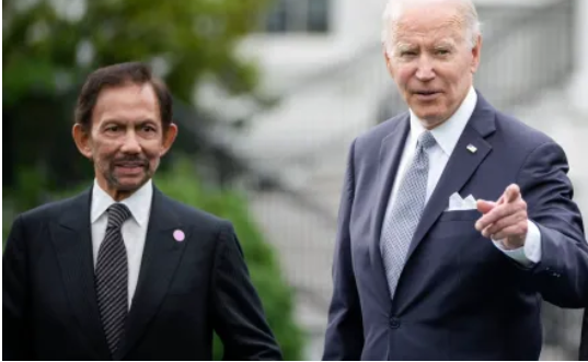Here's a picture of Joe Biden and a buddy of his who made it illegal to be gay in his country.  For fun